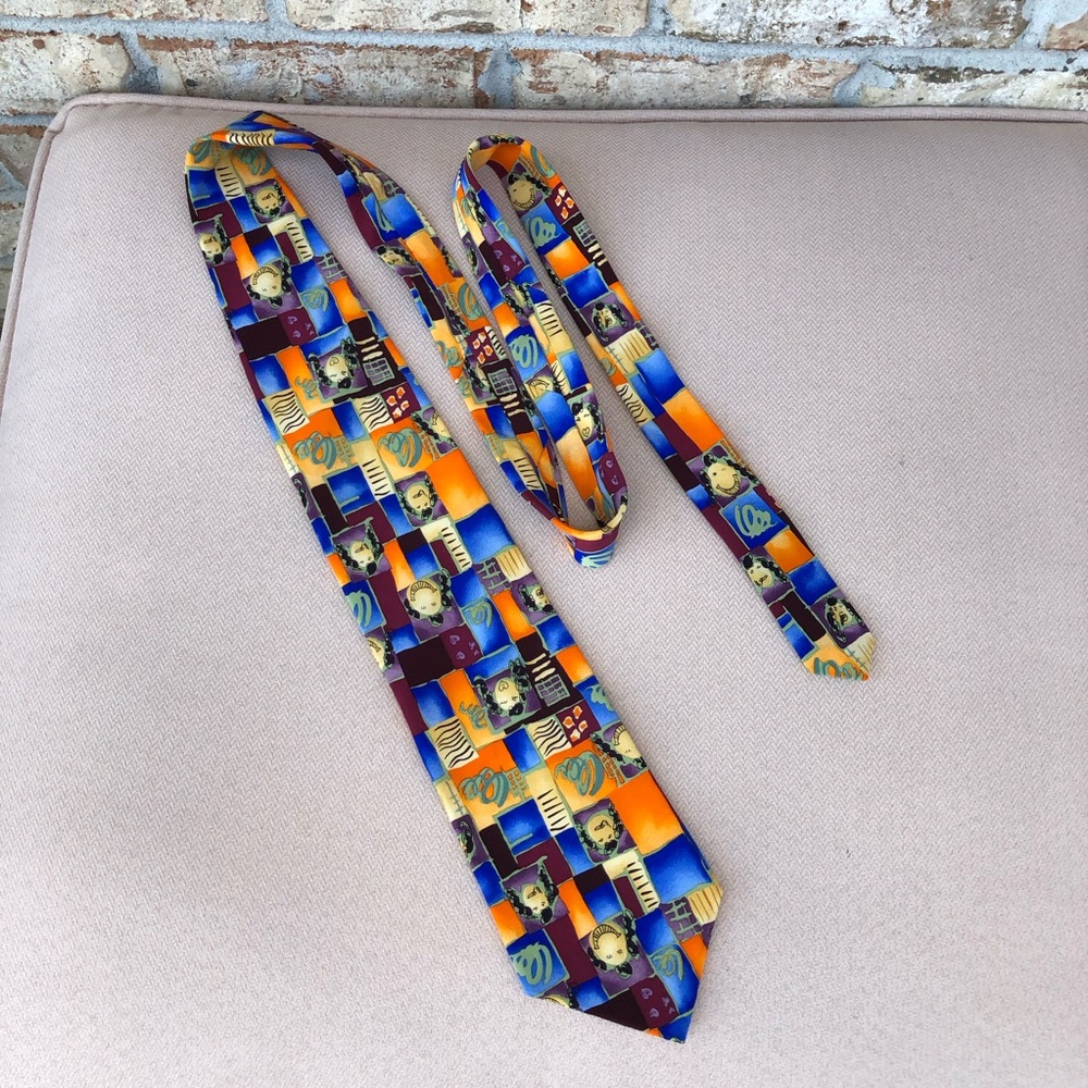 Gilda's Club Men's Silk Multicolor Classic Style Made in USA Tie - Picture 4 of 9